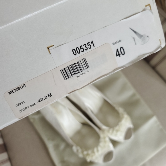 Menbur Novia REA Women's Ivory Heels Wedding Bridal Floral Lace Size 9 - Picture 13 of 17